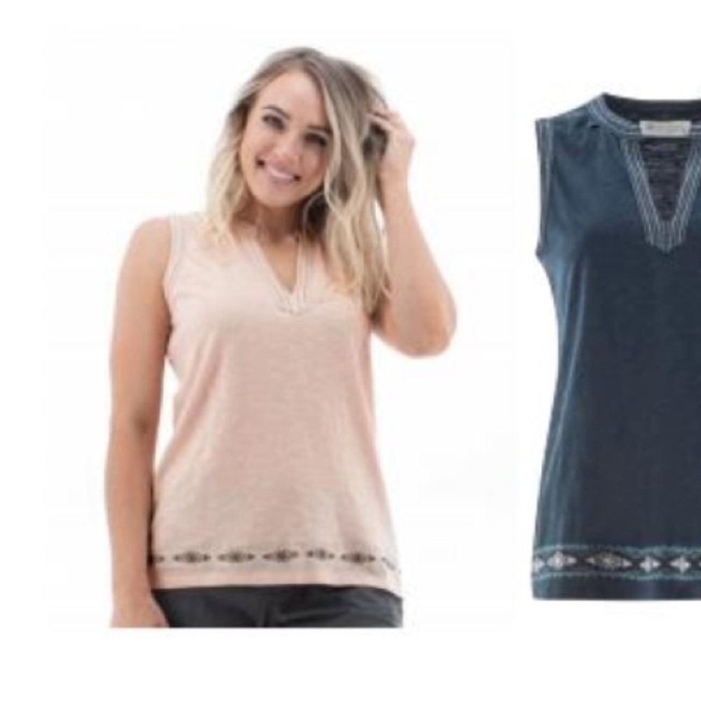 Sustainable & soft sleeveless top by Aventura. Cream. Fits like a large Medium